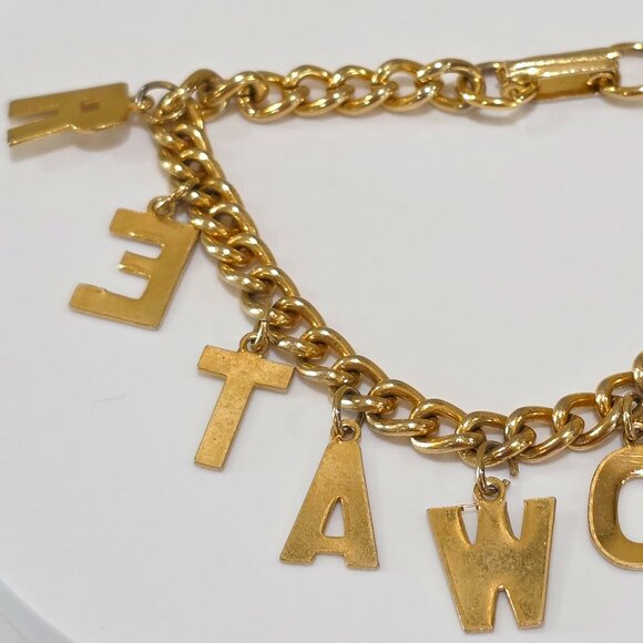 Vintage 1964 Goldwater Political Campaign Letter Name Charm Dangle Bracelet - Picture 7 of 11